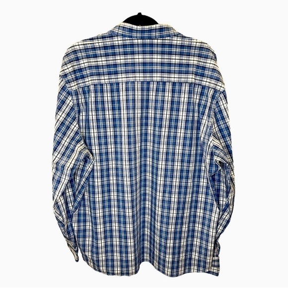 FISHHIPPIE co Blue and White Plaid Button Down Men's Shirt XXL - Picture 2 of 4